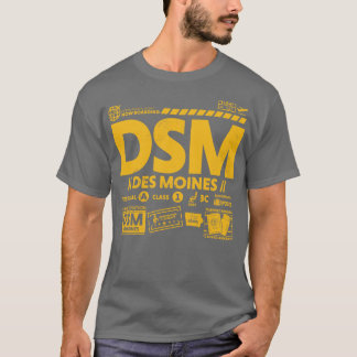 Camiseta Vintage Des Moines DSM Código de Viagem Dia de Ret