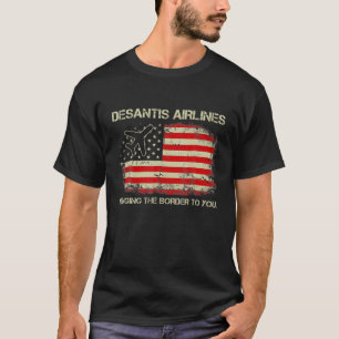 Camiseta Vintage Desantis Airlines Engraçado Memória Políti