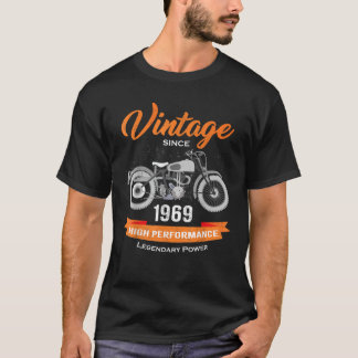 Camiseta Vintage desde 1969 50º aniversário do motociclo Bi