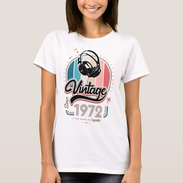 Camiseta Vintage desde fones de ouvido de 1972 (Frente)