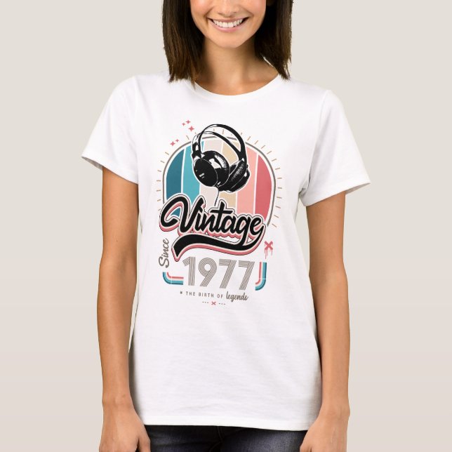 Camiseta Vintage desde fones de ouvido de 1977 (Frente)