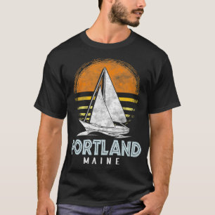 Camiseta Vintage Design de Barcos Náuticos Portland Maine Y