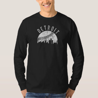 Camiseta Vintage Detroit Michigan Skyline Roupa
