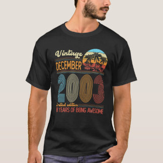 Camiseta Vintage Dezembro De 2003 19 Anos 19 Anos Aniversár