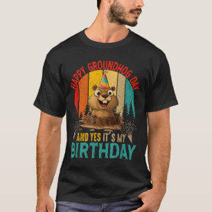 Camiseta Vintage Dia do Groundhog e meu aniversário Roedor