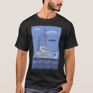Camiseta Vintage Diagrama do navio de batalha alemão SMS Os