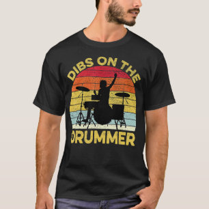 Camiseta Vintage Dibs No Drummer Engraçado Drummer Drummer