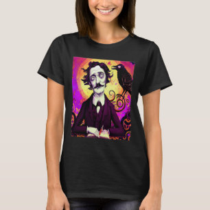 Camiseta Vintage Digital Edgar Allan Poe Raven