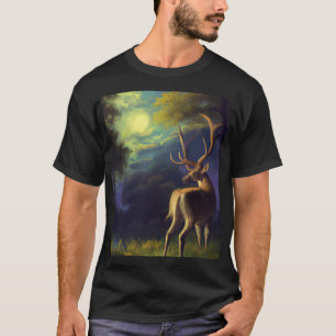 Camiseta Vintage digital Stag Deer Edge da Floresta