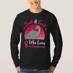 Camiseta Vintage Dinossaur Apenas Uma Rapariga Que Ama Bron