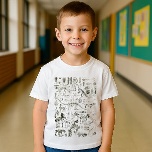 Camiseta Vintage Dinossaur Bone Fossils Art