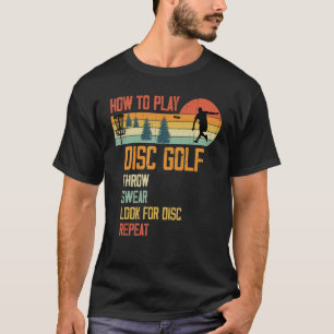 Camiseta Vintage Disc Golfer Homens Como Jogar Golfe de Dis