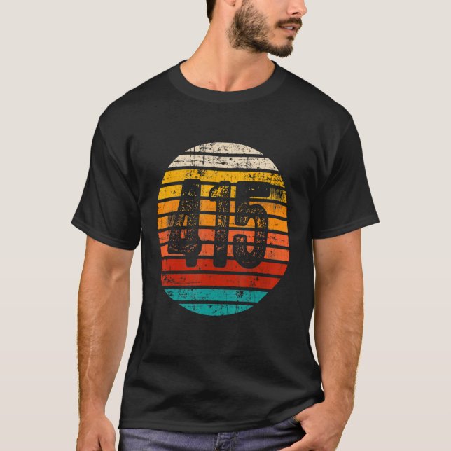 Camiseta Vintage Distressa Sunset 415 Area Code (Frente)