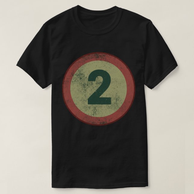 Camiseta Vintage Distressed Number 2 (Frente do Design)