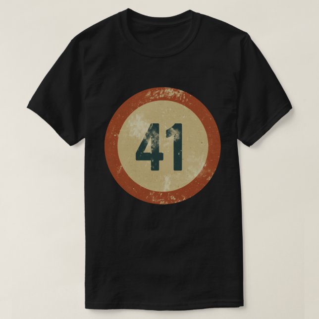 Camiseta Vintage Distressed Number 41 (Frente do Design)