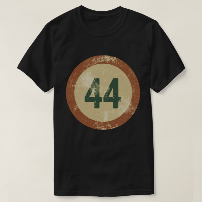 Camiseta Vintage Distressed Number 44 (Frente do Design)