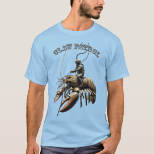 Camiseta Vintage Diver Riding a Giant Clawer Lobster URM