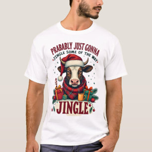 Camiseta Vintage Divertido Natal Vaca das Terras Altas da E