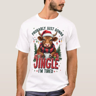 Camiseta Vintage Divertido Natal Vaca das Terras Altas do S
