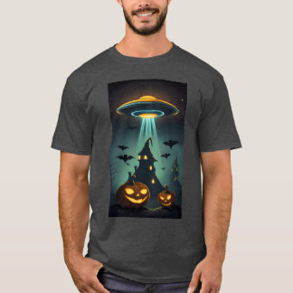 Camiseta Vintage do Castelo de UFO Halloween