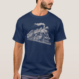 Camiseta Vintage do comboio - Vintage Graphic Design Sketch