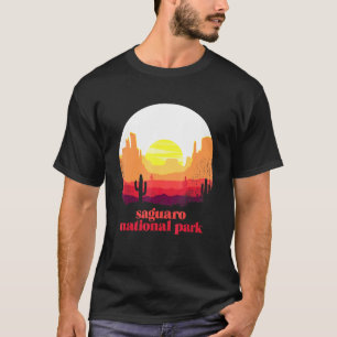 Camiseta Vintage do deserto do Parque Nacional do Saguaro