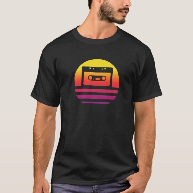 Camiseta Vintage do estilo retro cassete (Frente)