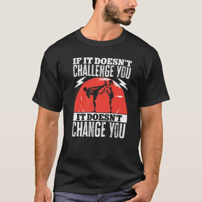 Camiseta Vintage do Kickboxing se não o desafiar (Frente)
