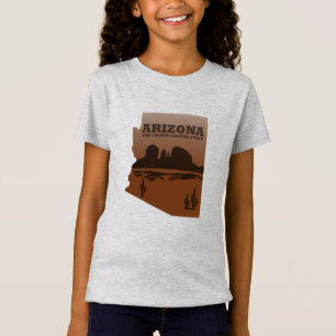 Camiseta vintage do mapa de estado de arizona