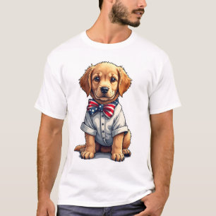 Camiseta Vintage do Patriota Cachorrinho dos EUA G