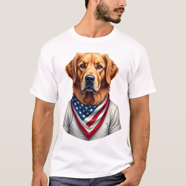 Camiseta Vintage do Retriever Dourado Canino Ameri (Frente)