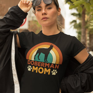 Camiseta Vintage Doberman Dog Mãe Sunset