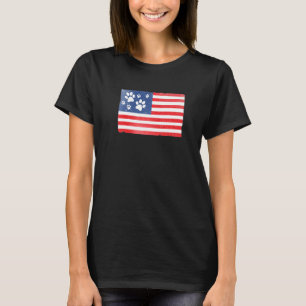Camiseta Vintage Dog Paw Imprime Impressões Cat American Fl