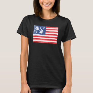 Camiseta Vintage Dog Paw Imprime Impressões Cat American Fl