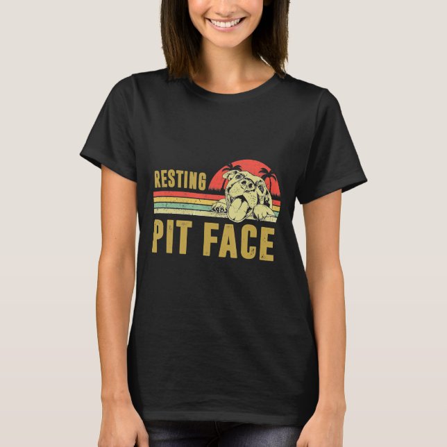 Camiseta Vintage Dog Pitbull - Ponta de Descanso (Frente)