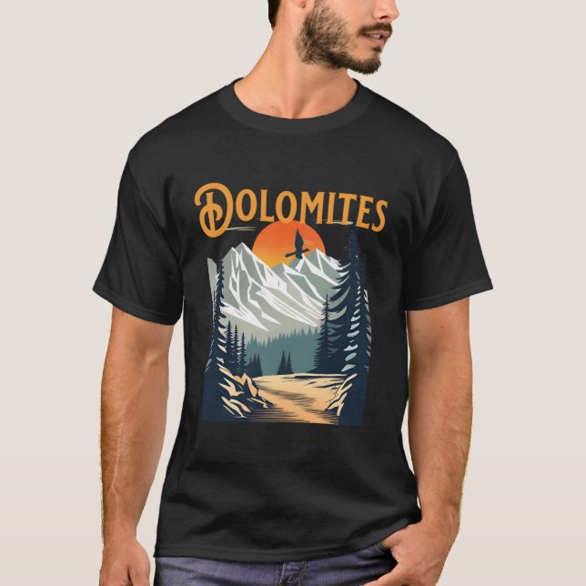 Camiseta Vintage Dolomites Souvenir Hiking (Frente)