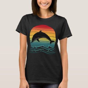 Camiseta Vintage Dolphin Sunset Ocean