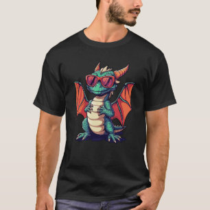 Camiseta Vintage Dragão Óculos de sol Dragão Design