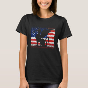 Camiseta Vintage Dragon American Flag 4 de julho Mulheres H
