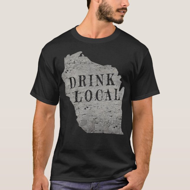 Camiseta Vintage Drink local artesanato Cerveja de Wisconsi (Frente)