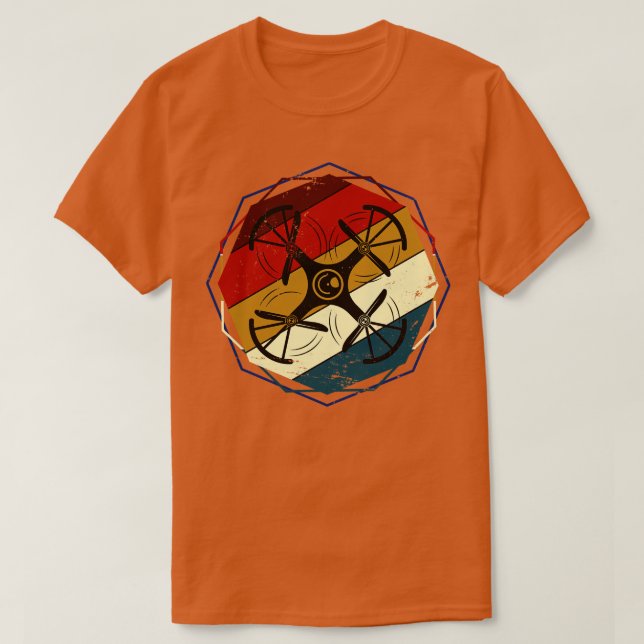 Camiseta Vintage Drone Quadcopter (Frente do Design)