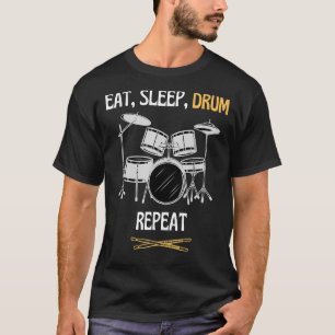 Camiseta Vintage Drummer Drum Sticks Comer Tambor de Sono R