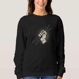 Camiseta Vintage Drummer Drum Sticks Rock & Roll Hand Horns