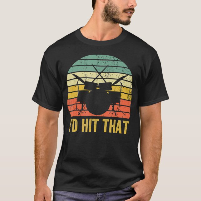 Camiseta Vintage Drums Funny Percussion Lover Retro Gift (Frente)