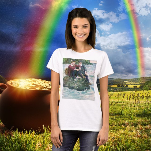 Camiseta Vintage Duas Ruas irlandesas. (Vintage Two Irish Boys St. Patrick's Day T-Shirt)