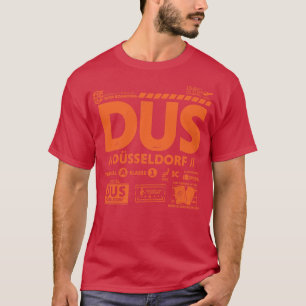 Camiseta Vintage Dusseldorf DUS Código do Aeroporto Viagem 