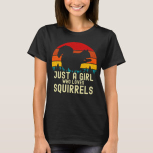 Camiseta Vintage é apenas uma garota que ama esquilos Flore