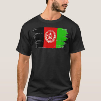 Camiseta Vintage E Bandeira Afetada Do Afeganistão