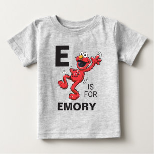 Camiseta Vintage - E é para Elmo   Adicione Seu Nome Bebê B