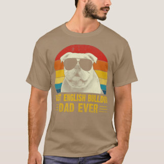Camiseta Vintage é o melhor pai de buldogue inglês de sempr